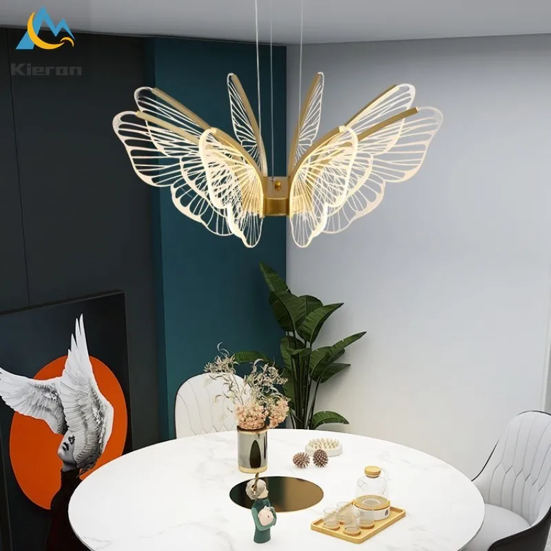 Imagem -02 - Modern Butterfly Led Chandelier Quarto e Banheiro Restaurante Wing Lâmpadas Pendent Decoração da Sala Libélula Luzes Pendent Nórdico