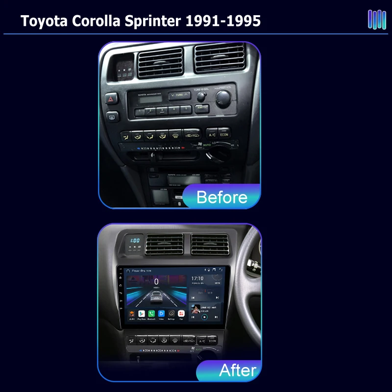 AI VOICE roadivox Android car radio for Toyota Corolla Sprinter 1991 1995 GPS Navigation video Multimedia Player tape recorder