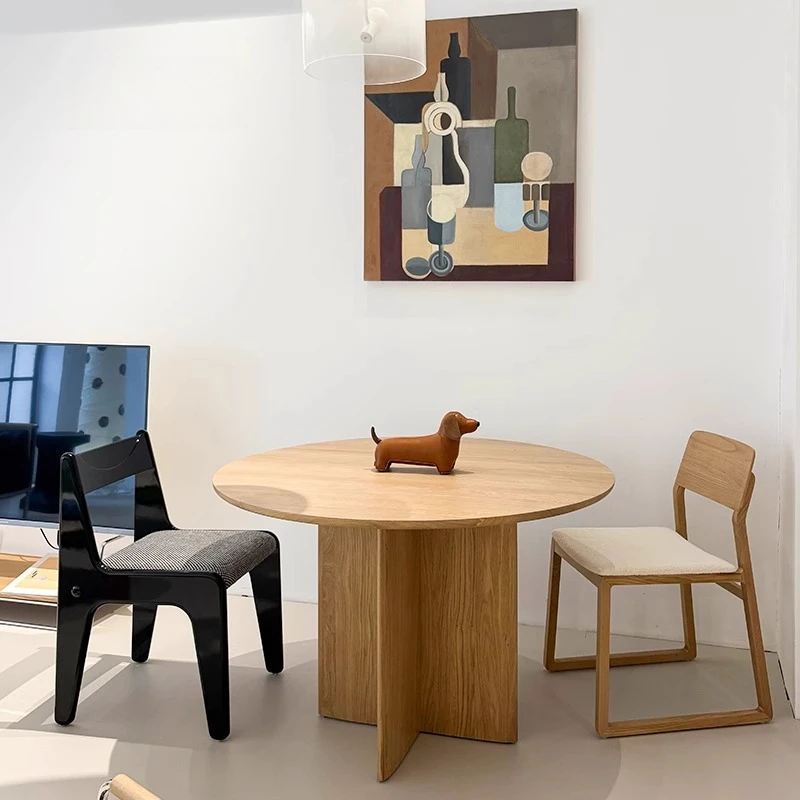

Салон круглый обеденный стол из дерева, современная гостиная, маджонг, макияж, игровой обеденный стол, письменный стол, офисная мебель Muebles