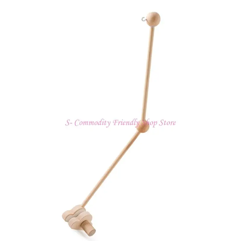 85AE 木材クラウド形状携帯ホルダー保育園ガラガラ安定したベースアームブラケット新生児ベッドベルぶら下げアクセサリー