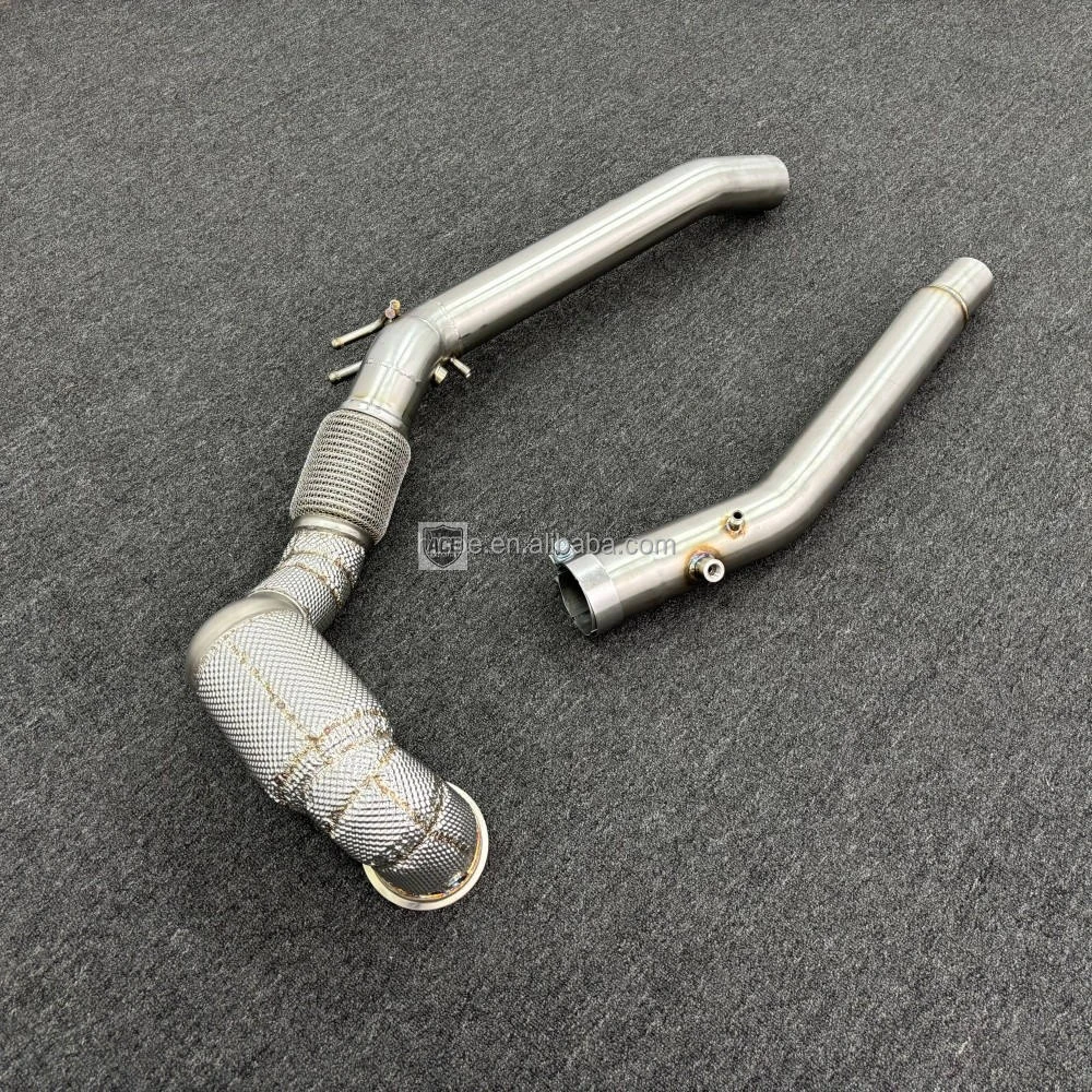 ACE for Volkswagen Golf 8R MK8 R 2020+ 2.0T High Performance 304 Stainless Steel Exhaust Downpipe 1.5mm Thick Brushed Finish