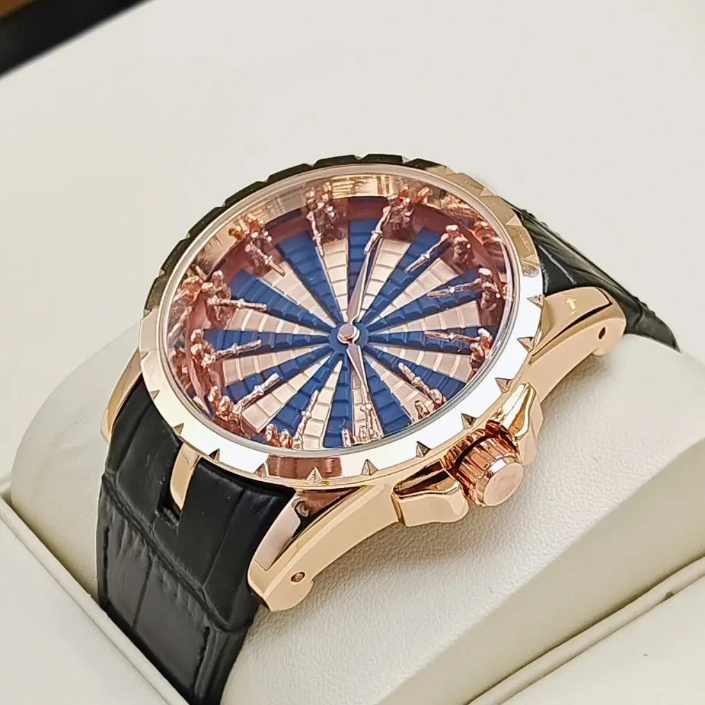New Luxury Business Elegant Men's Watch, Twelve Knights of the Round Table Concept Watch, Non-Mechanical Men's Watch with Wormhole Concept, Niche Brand Men's Watch, Casual Style Fashion Accessory, the Best Gift for Him