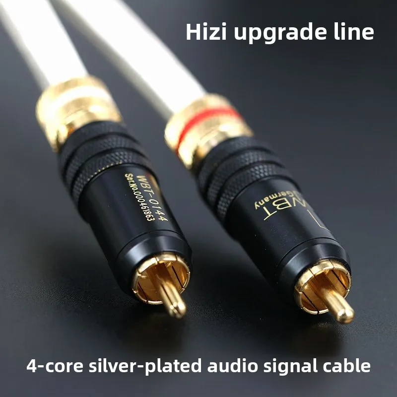 UK QED silver-plated audiophile grade double lotus RCA audio signal cable two-to-two audio bile power amplifier cable