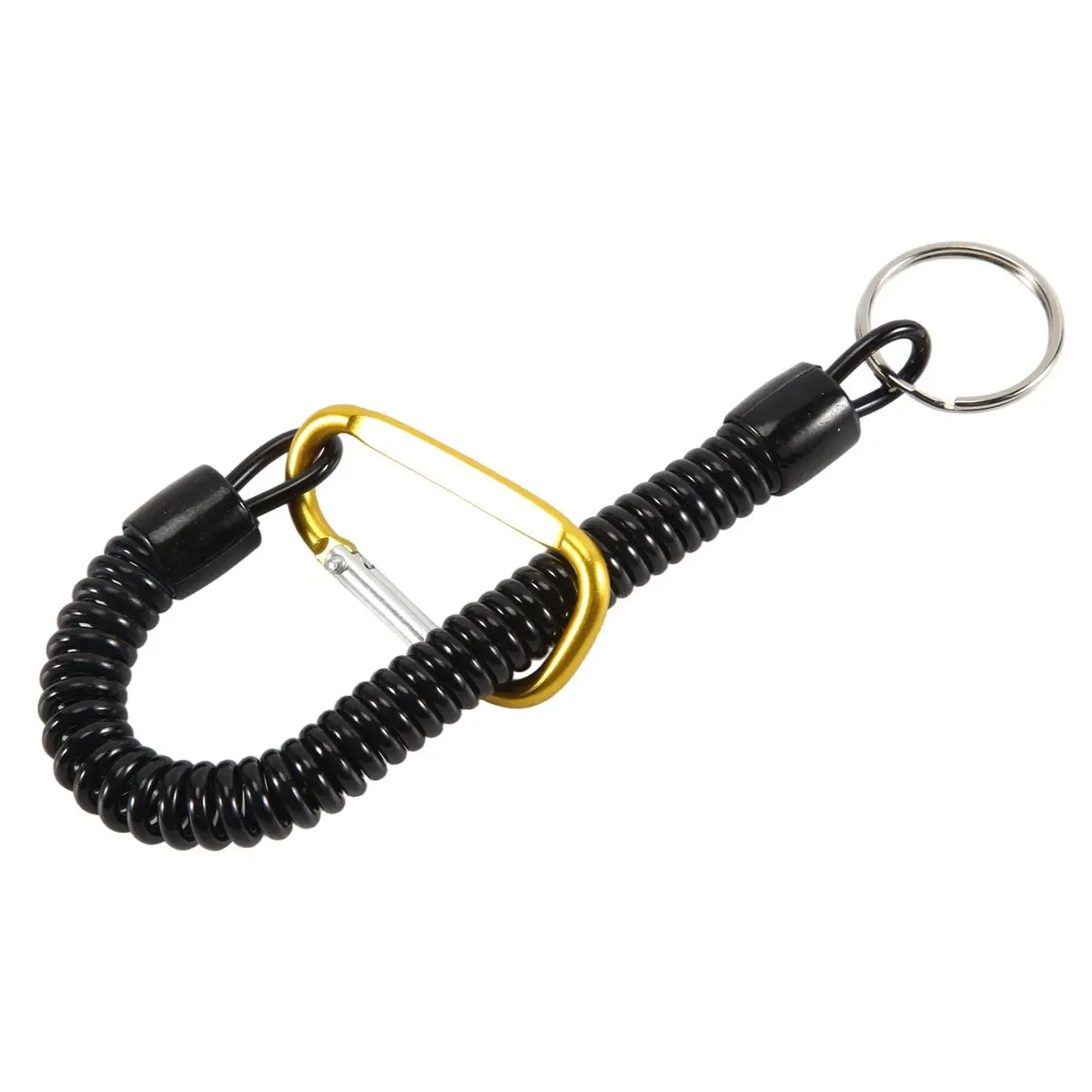New Arrival Fashion Key ring, with carabiner and spiral cable, 13 cm, random color