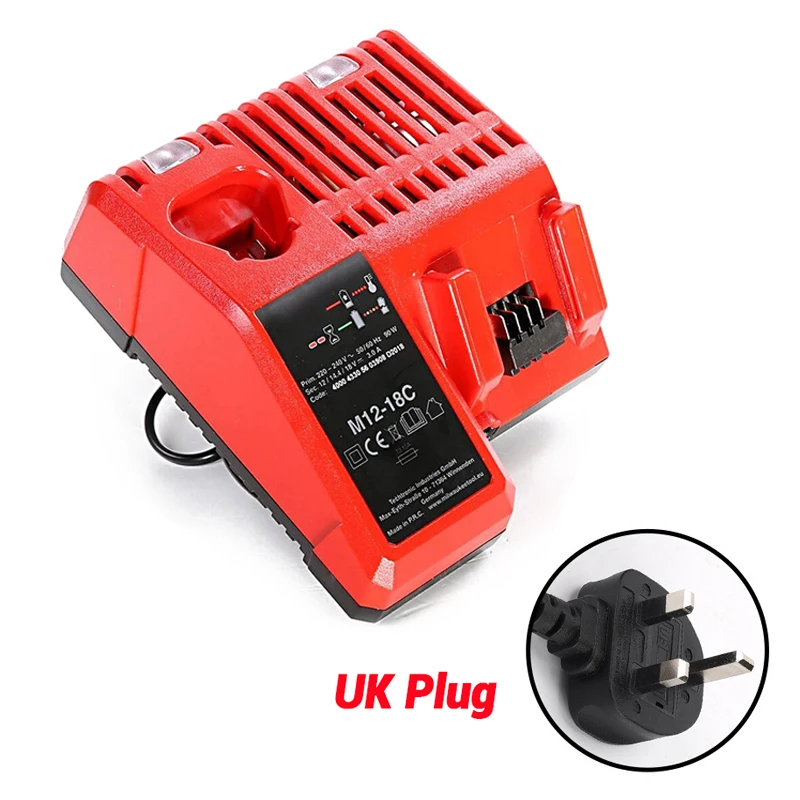Vervang 3A 12V 14V 18V Snelle Snelle Li-Ion Lader Fit Voor Milwaukee M12-18C Dual Port Multi-Voltage Lithium-Ion Batterij M12 M18