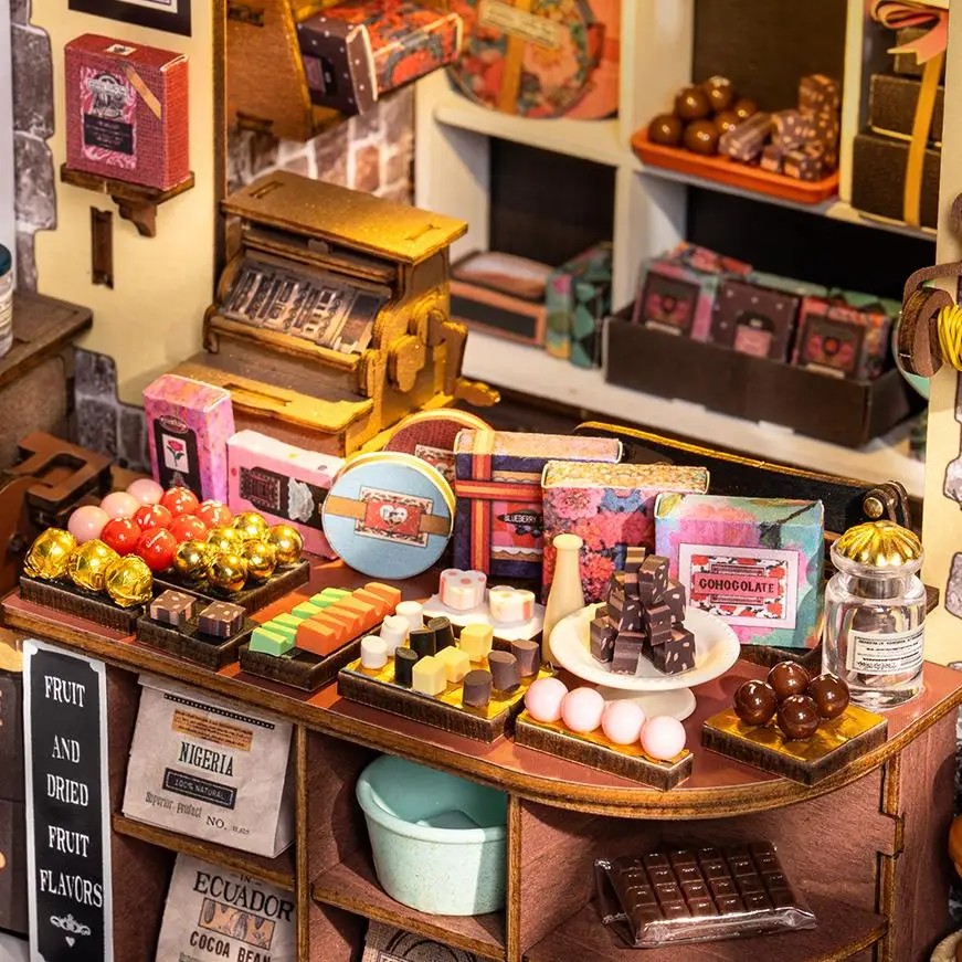 ROBOTIME 3D-Puppenhaus-Set aus Holz, einzigartiges Geschenk, Heimdekoration, Ornament, DIY, herausforderndes Miniaturhaus, Basteln für Erwachsene und Teenager