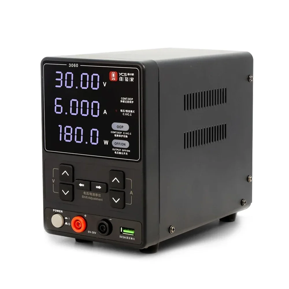 YCS 3060 High-Power 30V 6A 180W Power Supply for Mobile Phone Repair DC Ammeter Burning Machine with Short Circuit Repair Tools