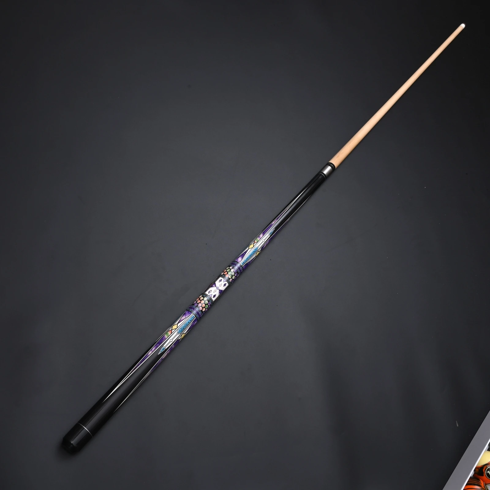 13mm Maple Pool Cue with Full-Length Grandiose Water Transfer Decal | Premium 57-Inch Design