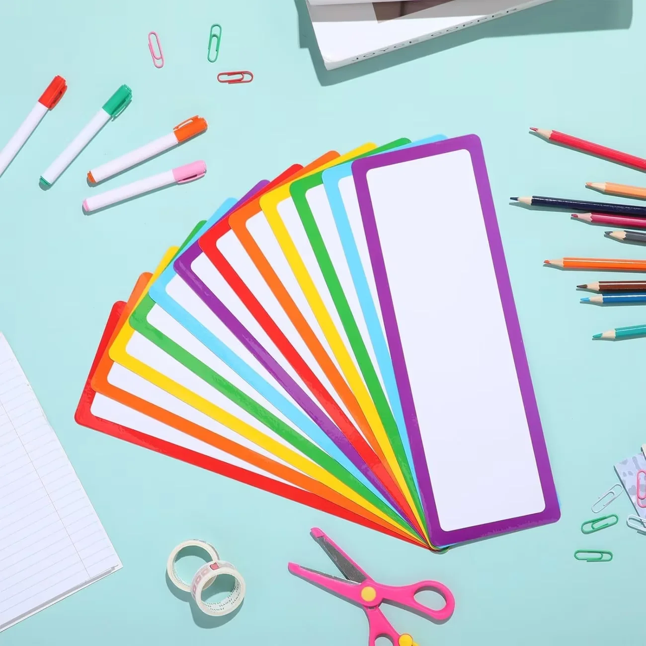 Dry‑Erase Magnetic Labels, Compatible with Whiteboards, Write‑On/Wipe‑Off, PET‑Film Magnetic Sheets (No Residue), for Classroom