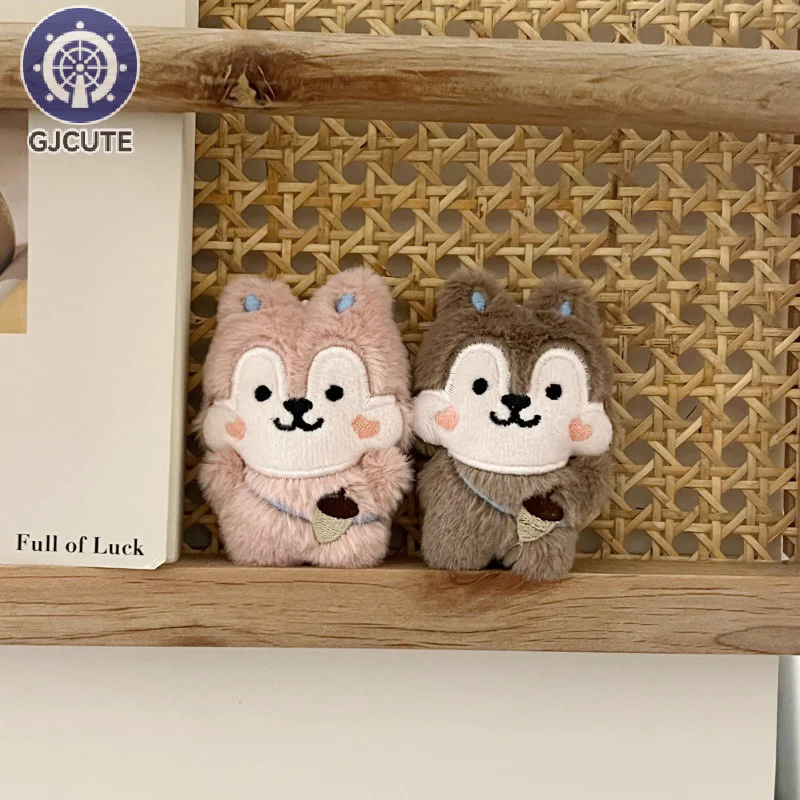 1pc Cute Nut Squirrel Plush Toy Cartoon Stuffed Animal Doll Keychain Lovely Bag Pendant Backpack Key Holder Ornaments