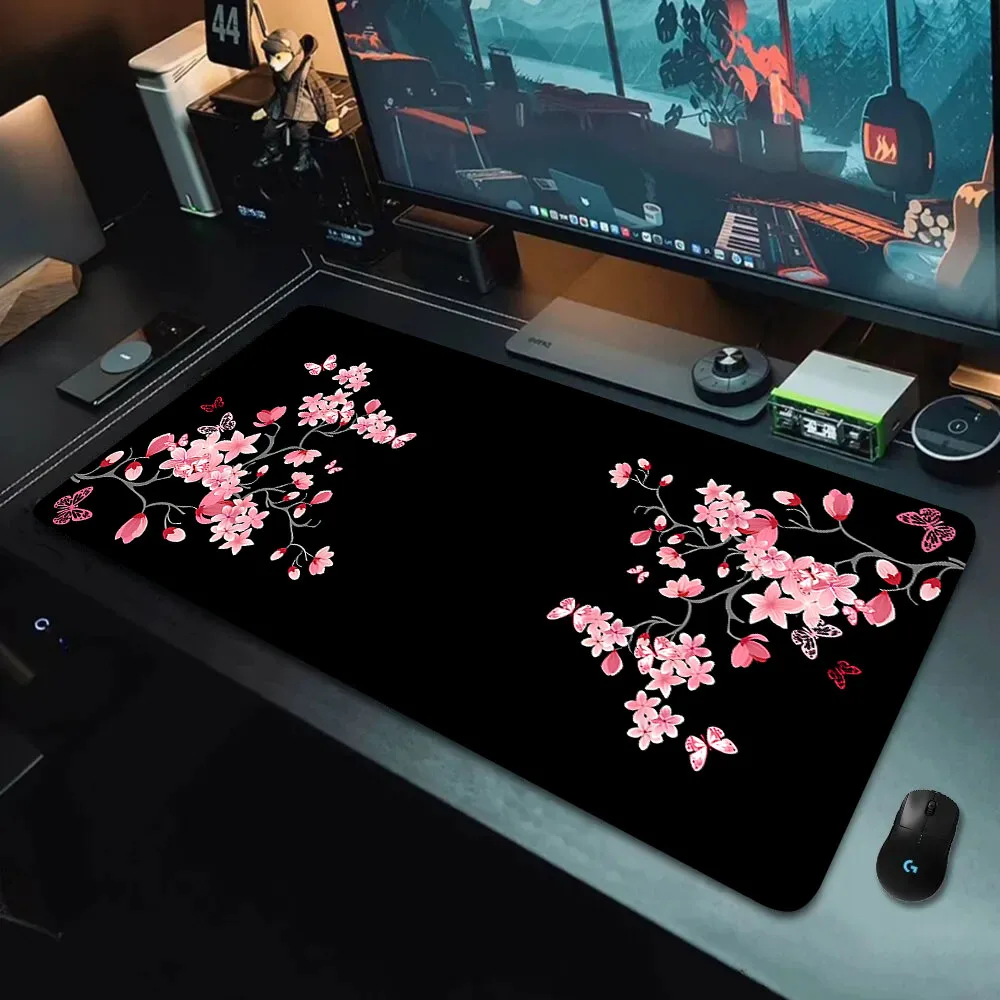 

Large Size Non-slip Rubber Cherry Blossom Mouse Pad XXL Computer Gaming Accessories Keyboard Desktop Decorations Mat for Offices