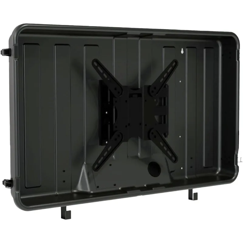 Outdoor TV Hard Cover Weatherproof Protection for Television - Mounts Right on The Wall-TV Wall Mounting Bracket Included,Black