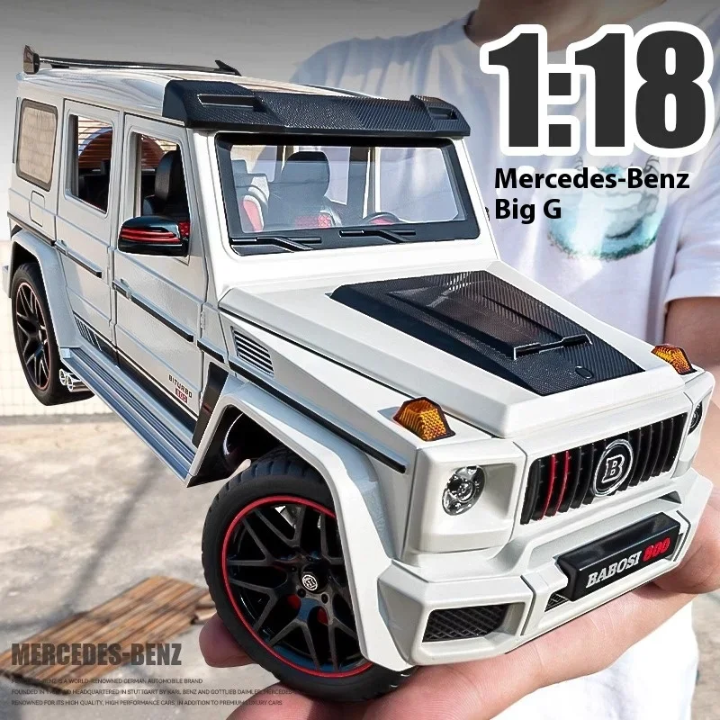 대형 1:18 메르세데스 벤츠 Brabus G800 스프레이 합금 SUV 다이 캐스트 모델이없는 일반 버전 소년을위한 어린이 선물 생일 선물