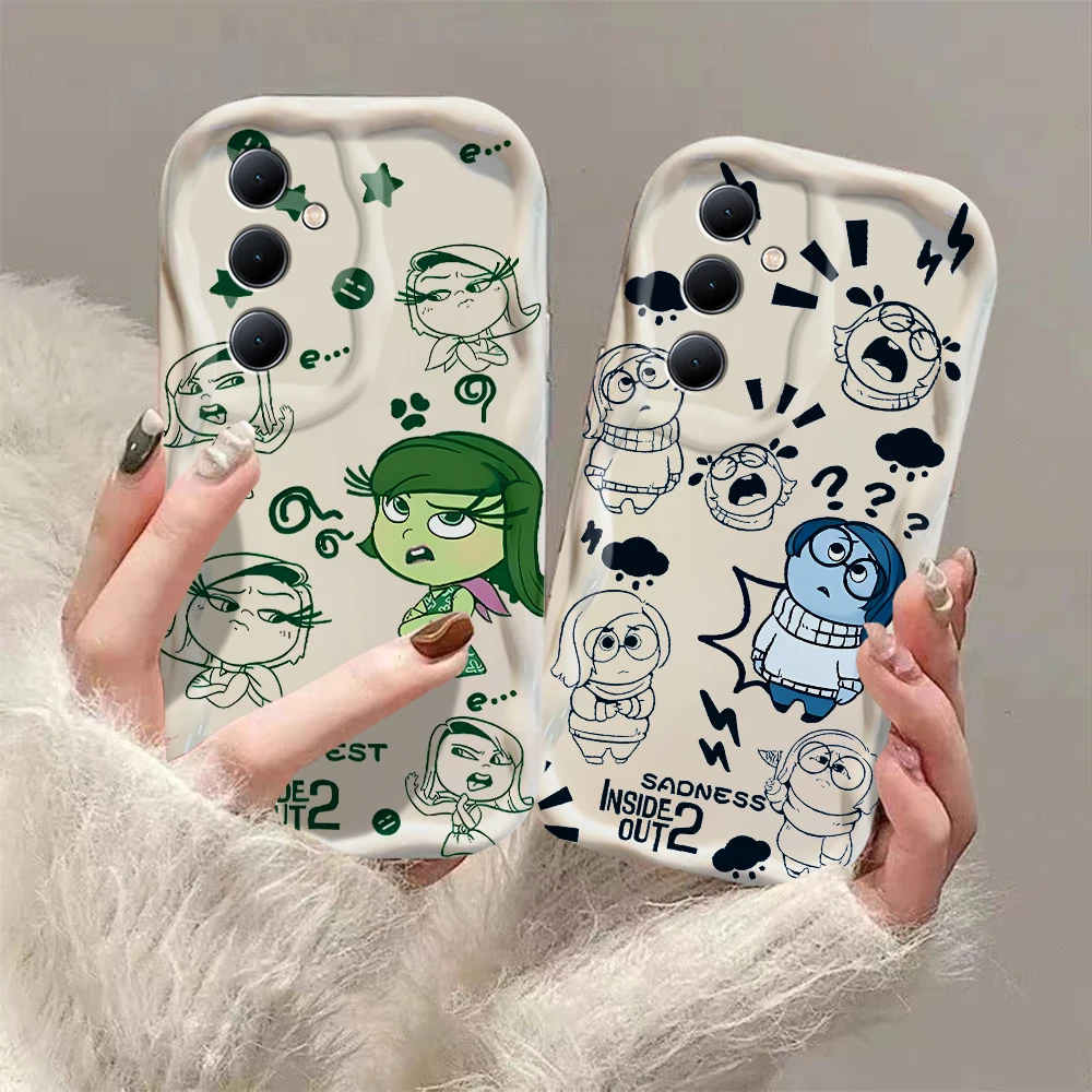 Cute Inside Out 2 3D Wave Case For OPPO A98 A94 A93 A92 A79 A78 A76 A58 A57 A55 A38 A33 A17 A16 A15 2020 4G 5G Back Cover