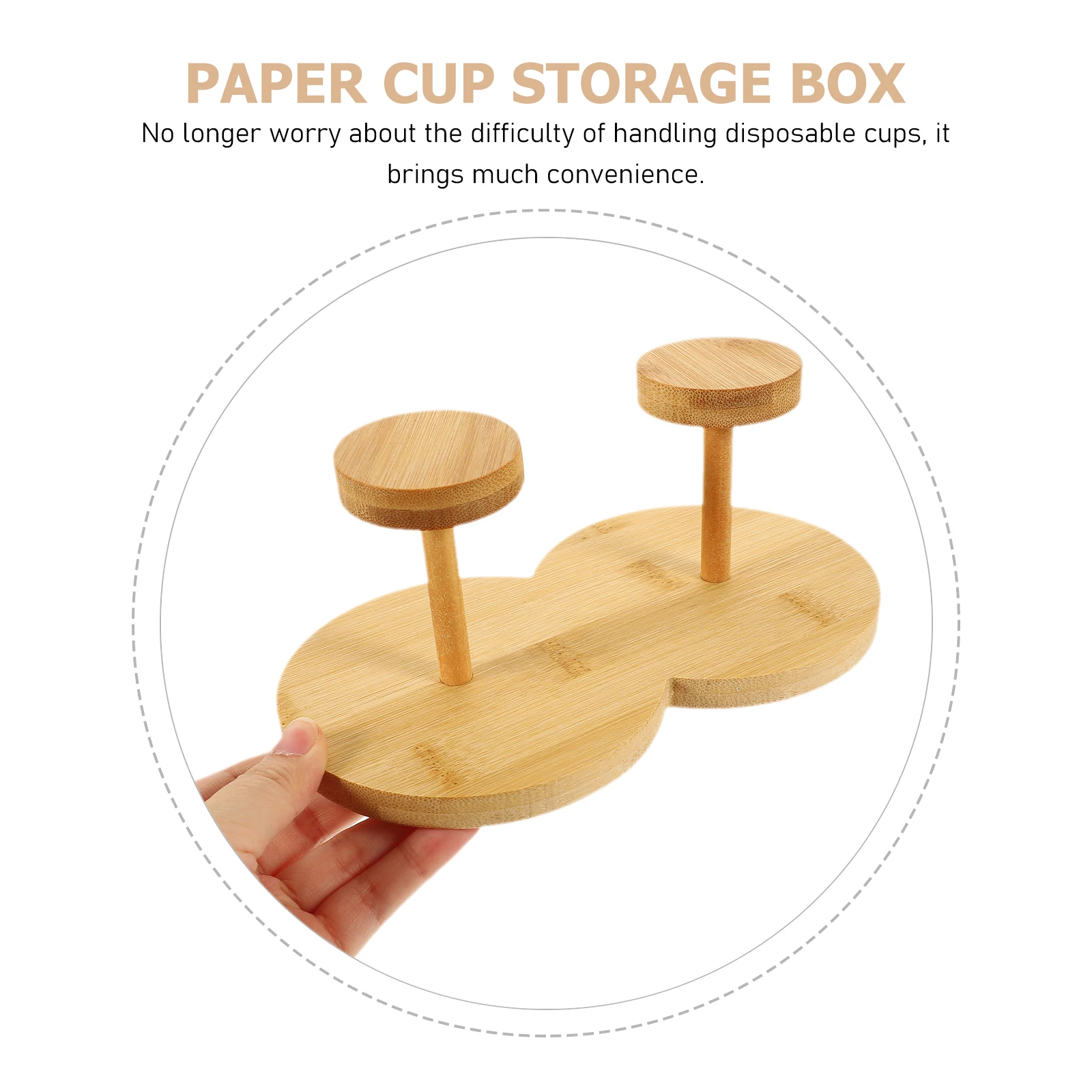 

Paper Cup Storage Rack Plastic Dispenser Straw Coffee Organizer Holder Bamboo for Bathroom Office