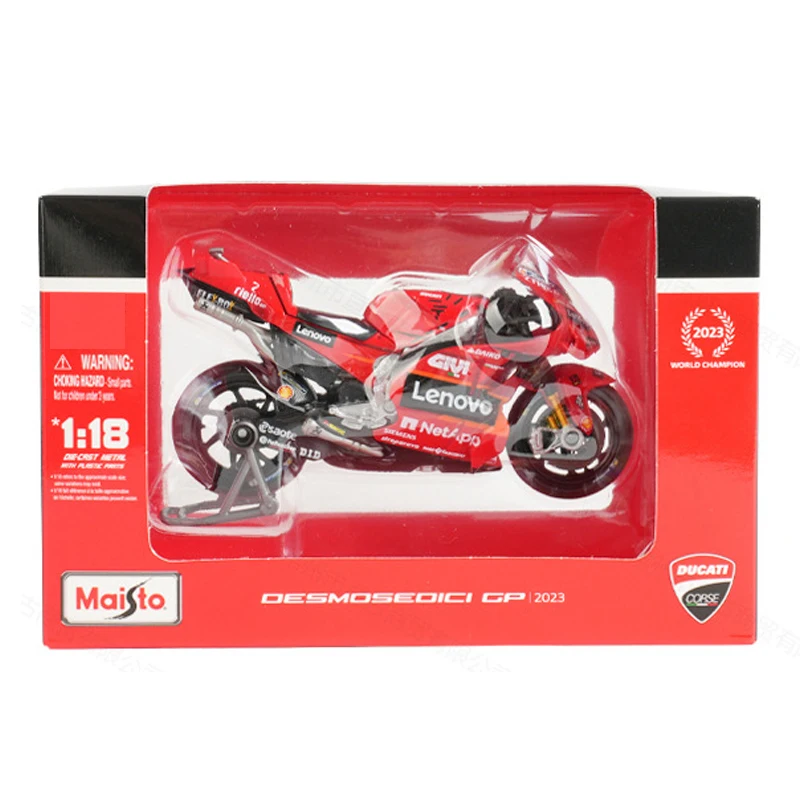 Nuevo Maisto 1:18 Moto Ducati Lenovo Equipo 2023 Campeón MotoGP # 1 # 23 Die Cast Model Edition Vehículo de aleación Motocicleta Coche Juguete Regalo