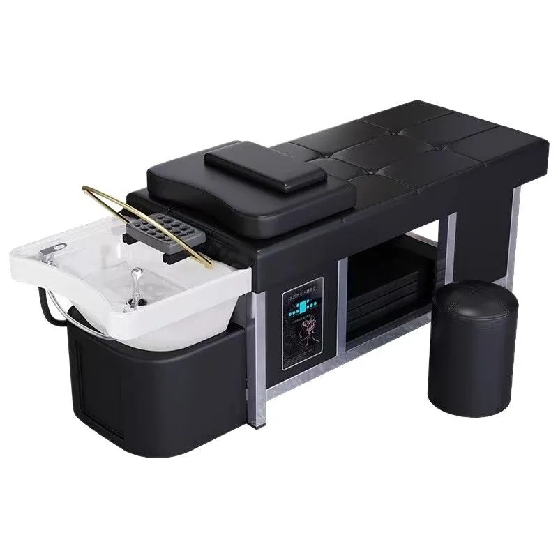 Ceramic basin shampoo bed High-end barber shop massage head treatment bed
