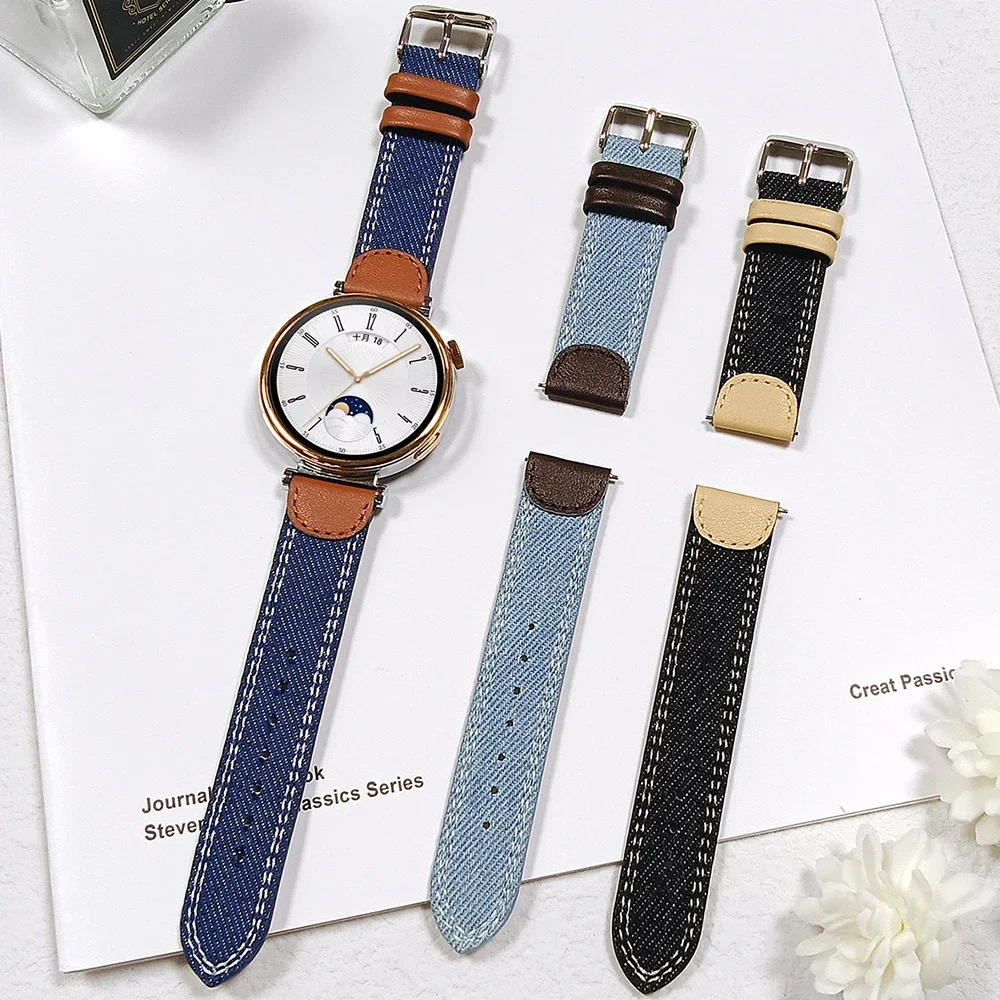 Ретро браслет из воловьей кожи для Huawei Watch GT5 GT4 41 мм, женский кожаный ремешок 18 мм для Huawei GT5 Pro 42 мм, сменный ремешок, аксессуары