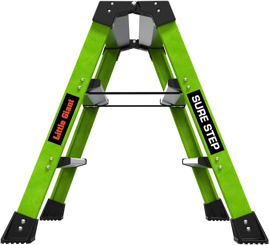 Little Giant Ladders, Sure Step,Fiberglass, (11953), Type 1AA, 375 lbs Weight Rating, Hi-viz G