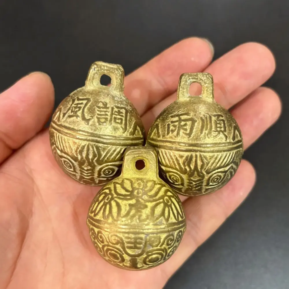 Decorative Solid Brass Bell For Pet Collar Vintage Copper Accessory Lightweight Pendant Clear Sound For All Pets
