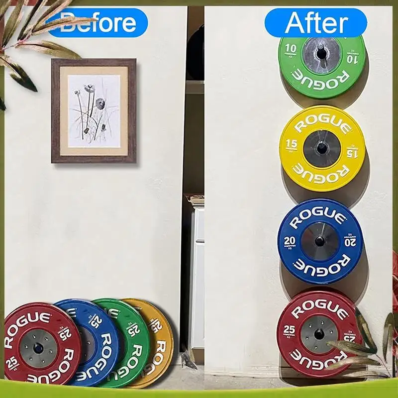 

Reliable-Weight Plate Holder Wall Mount For 2 Inch Weight Plates Heavy Construction Mounting Hardware With Barbell Clip