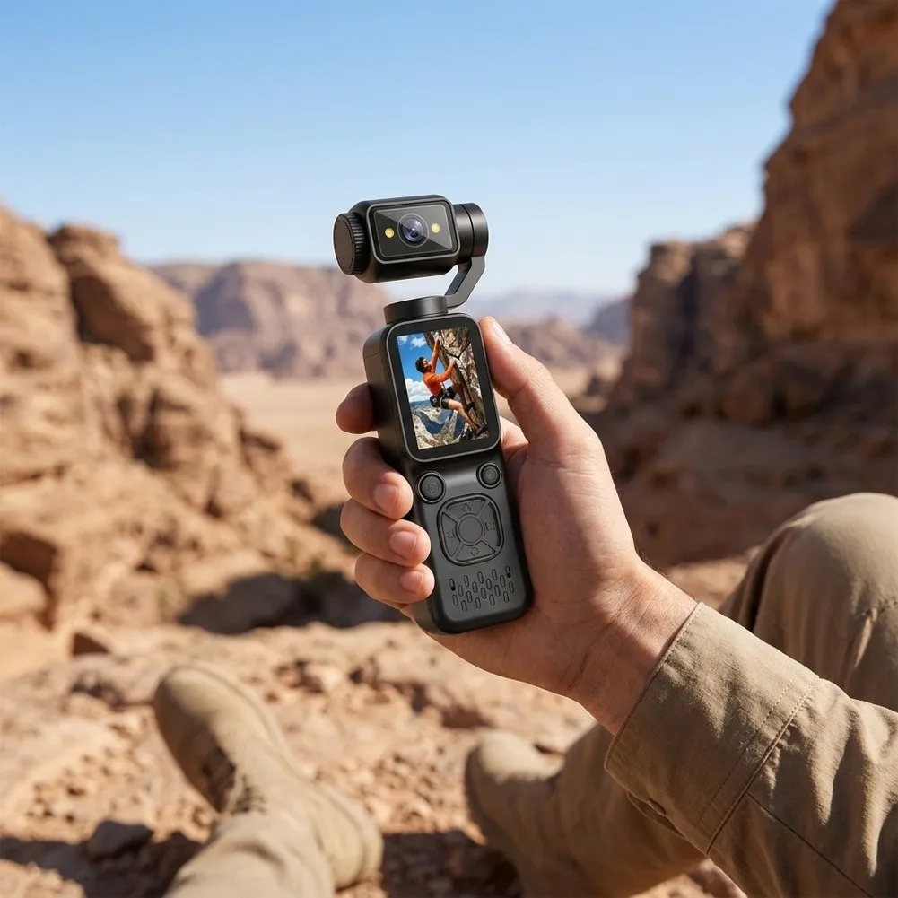 Portable 4K Vlogging Camera With 180 Degree Rotating Lens 48MP Photo Resolution Handheld Video Recorder For Travel Social