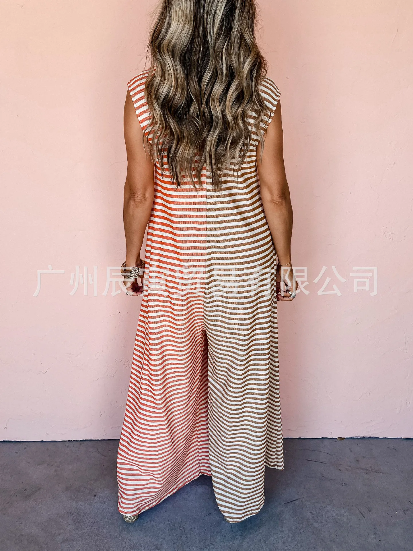 Jumpsuits Women Striped One Piece Sleeveless Casual Loose Overalls Wide Leg Long Pants Rompers Simple Y2k Streetwear 2025