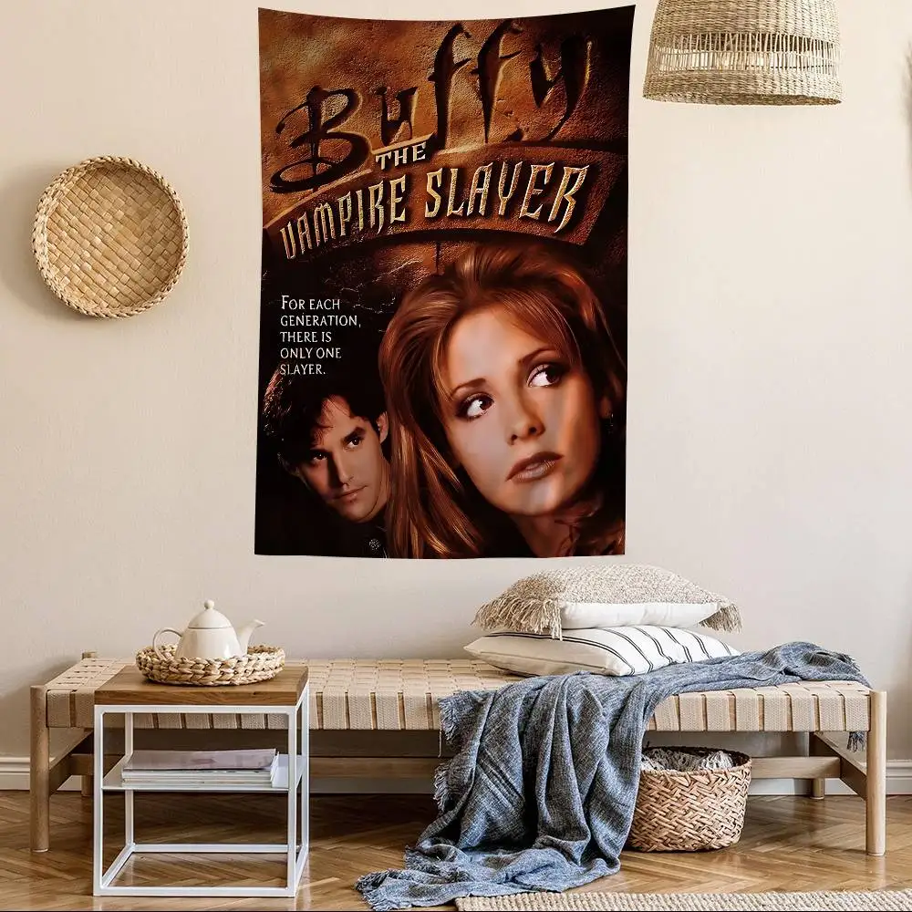 فيلم بافي مصاص الدماء القاتل مطبوعة كبيرة قماش مزخرف جداري الهندي بوذا الجدار الديكور البوهيمي الهبي جدار ديكور فني