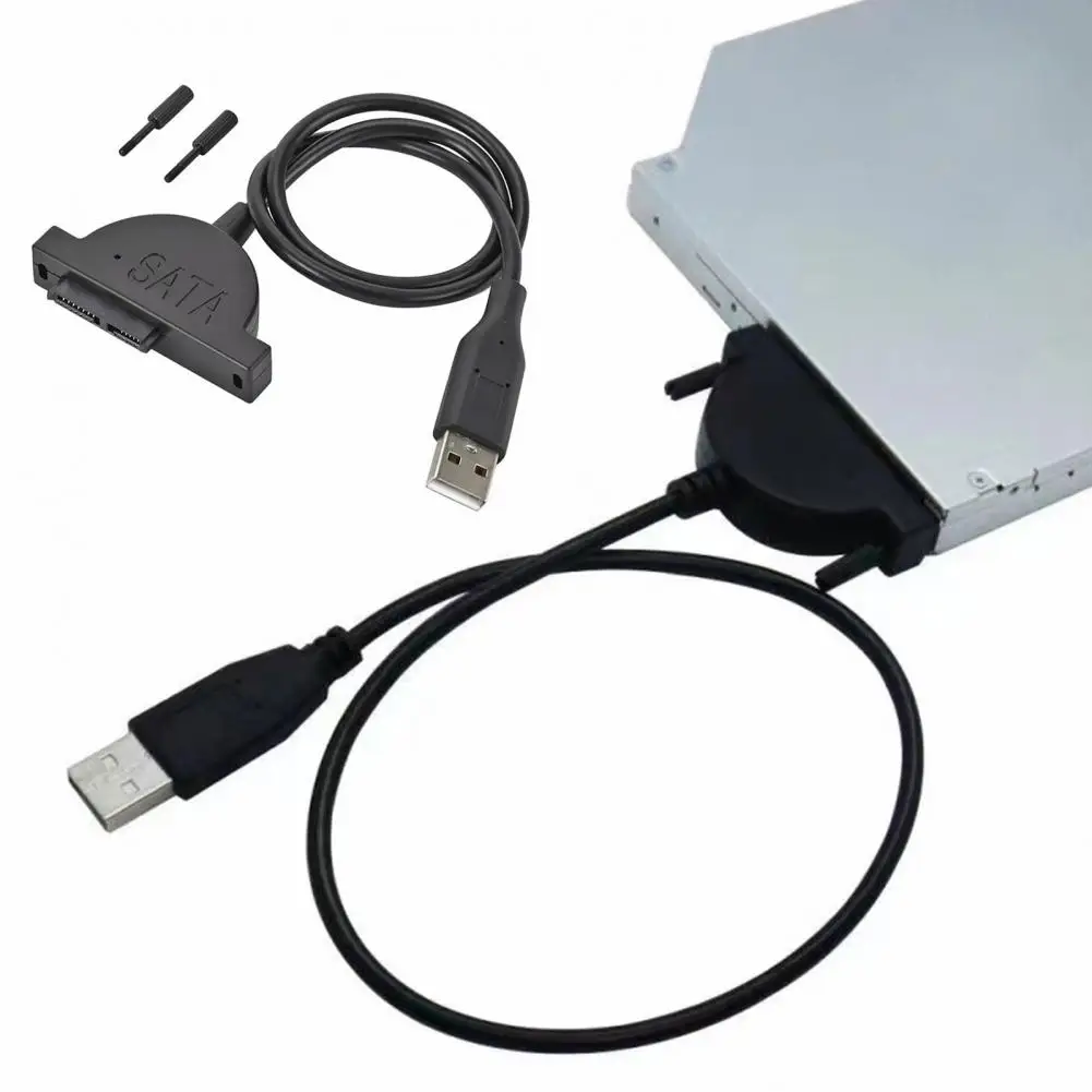 USB 2.0 to 7+6 13-Pin SATA Adapter Cable Laptop Disc DVD ROM Drive 480Mb/s High Speed Transfer DVD Optical Drive Convertor Cord