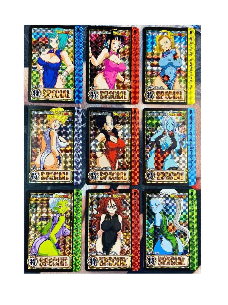 9pcs/set Dragon Ball Z Beauty Cheongsam Style Bulma Android 18 Chichi Sexy Girls Hobby Collectibles Game Anime Collection Cards