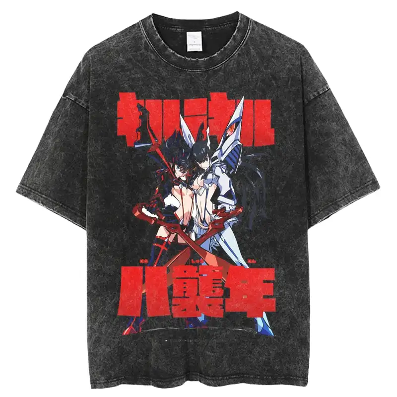 Kill La Kill Anime Lover Washed T-shirt personality Clothes Oversized Unisex Year round clothing high quality hot product soft