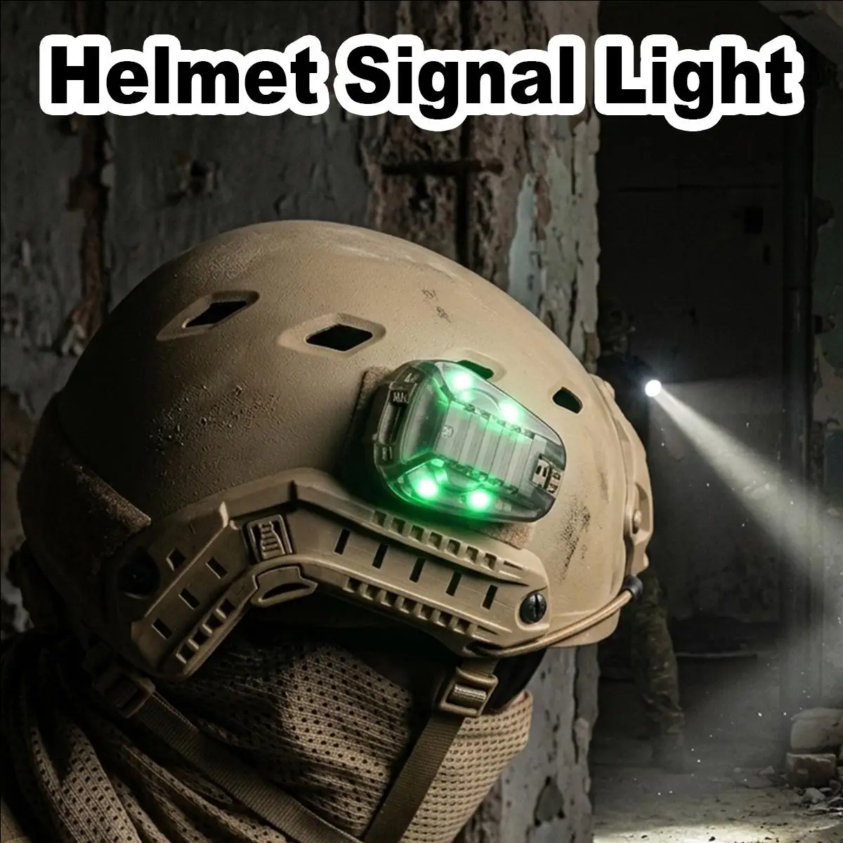 Tactical Helmet Signal Light Green Constant Indicator Waterproof Anti Reverse Protection Hunting Paintball Airsoft Safety Marker
