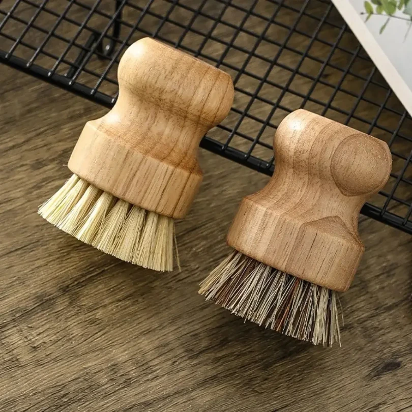 2 unids/set cepillo de limpieza de cocina cepillo de platos de madera con Sisal Natural y coco duradero portátil ecológico cero residuos
