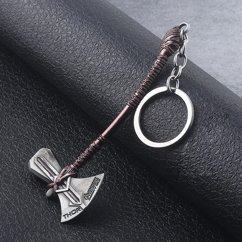 Superhero Movie Thor Love and Thunder Cosplay Stormbreaker Axe Metal Keychain Bag Pendant Key Chain Jewelry Accessories Prop