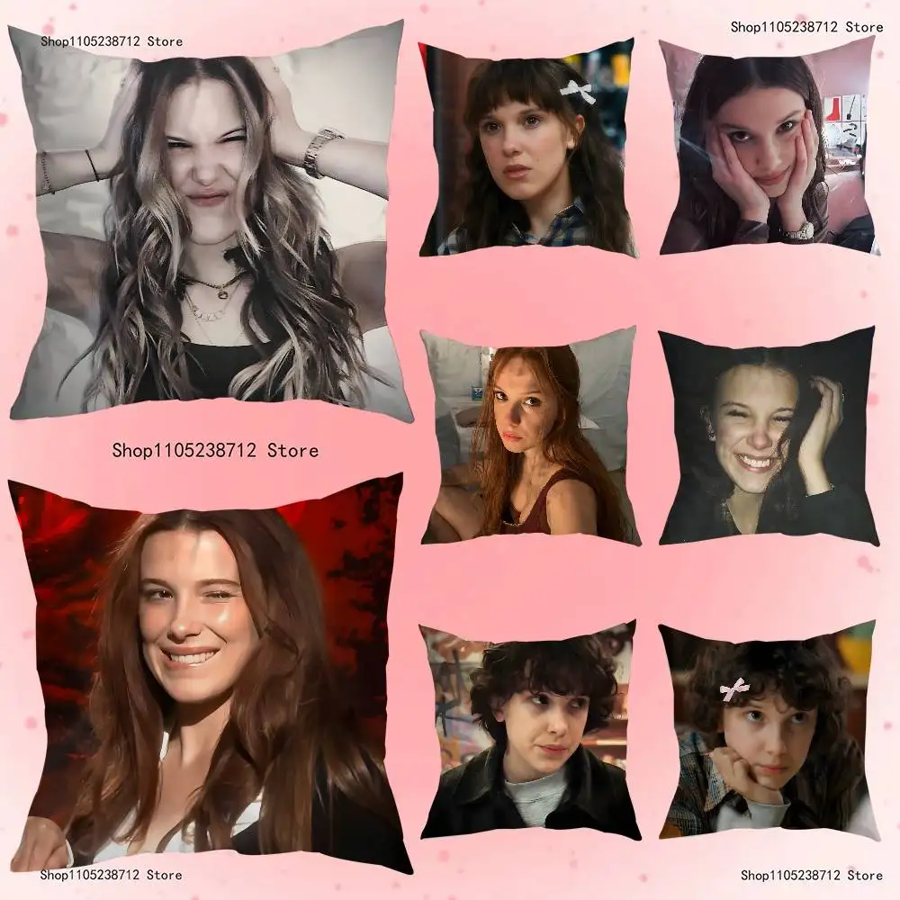 

M-Millie Brown Stranger Pillowcase Pillowslip Cushion Plush Boys Girls Cartoon Anime Kawaii Decoration Kids Birthday Cute Gifts