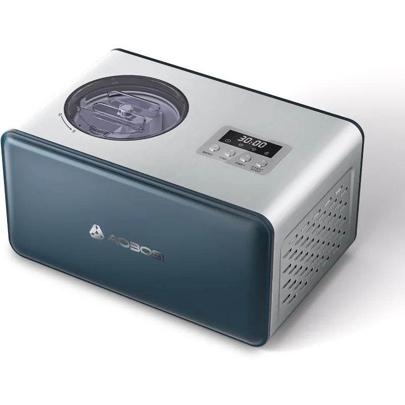 Máquina de sorvete elétrica AAOBOSI com compressor, máquina de fazer sorvete sem pré-congelamento, máquinas de sorvete para casa