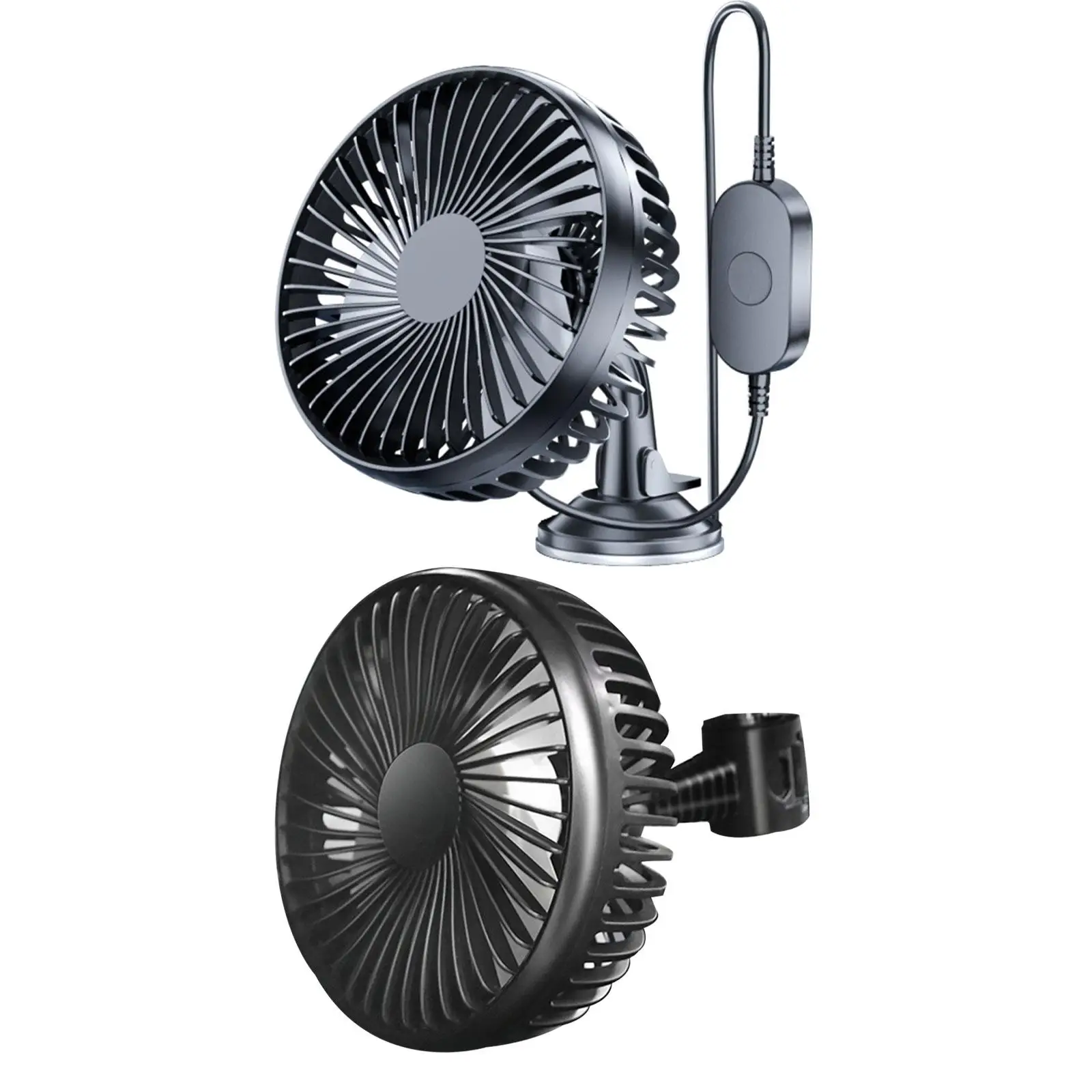 USB Car Fan Vehicle Fan Truck Fan Adjustable with Low, Middle, High Speed Lightweight (USB Powered Only) Angle Adjustment