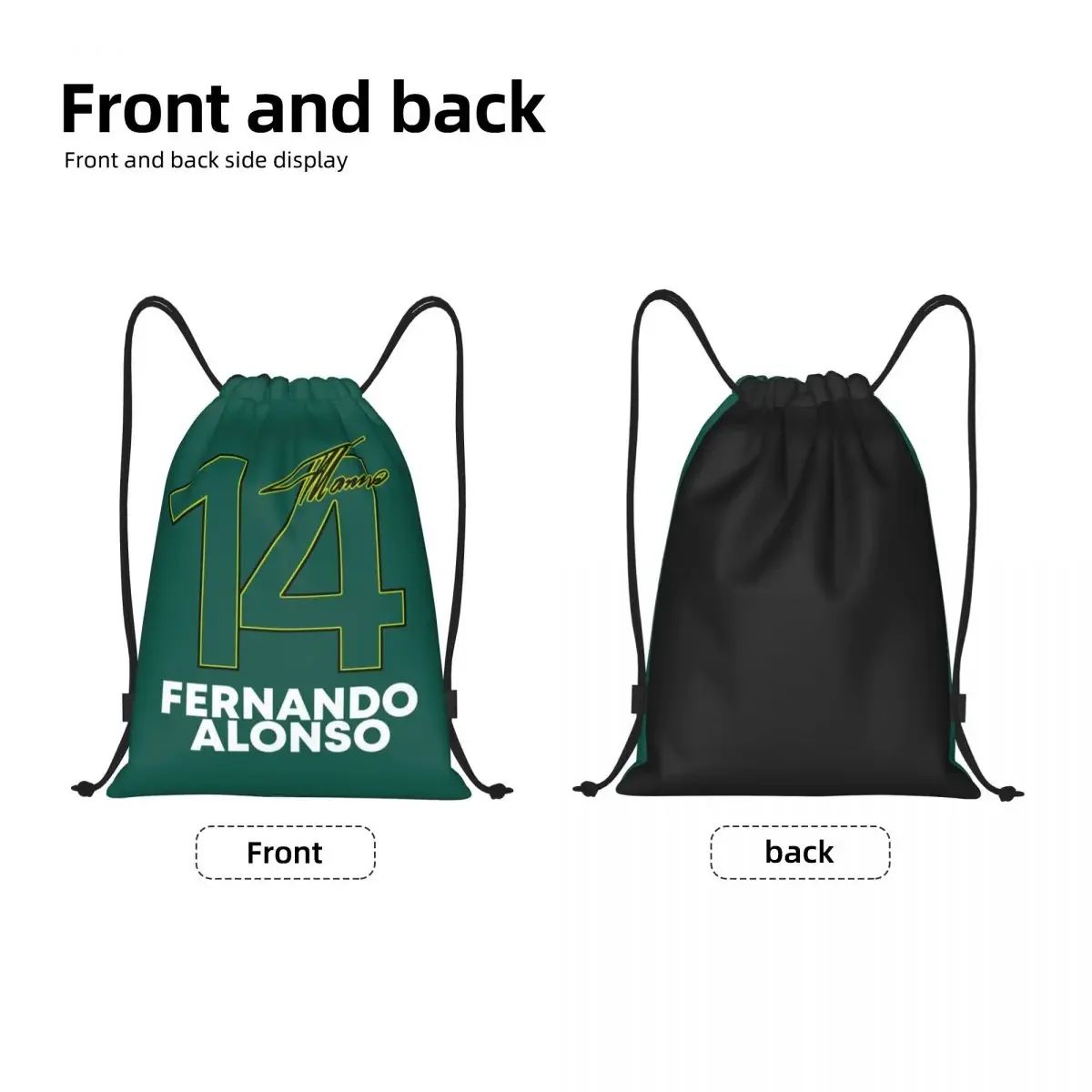 Alonso Motor Racing Drawstring Bag Men Women Foldable Gym Sports Sackpack Fernando 14 Training Backpacks