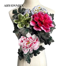 42CM X 38CM High Density 3D Embroidered Flower Patches Applique Patches For Clothing Appliques Parches Bordados Ropa