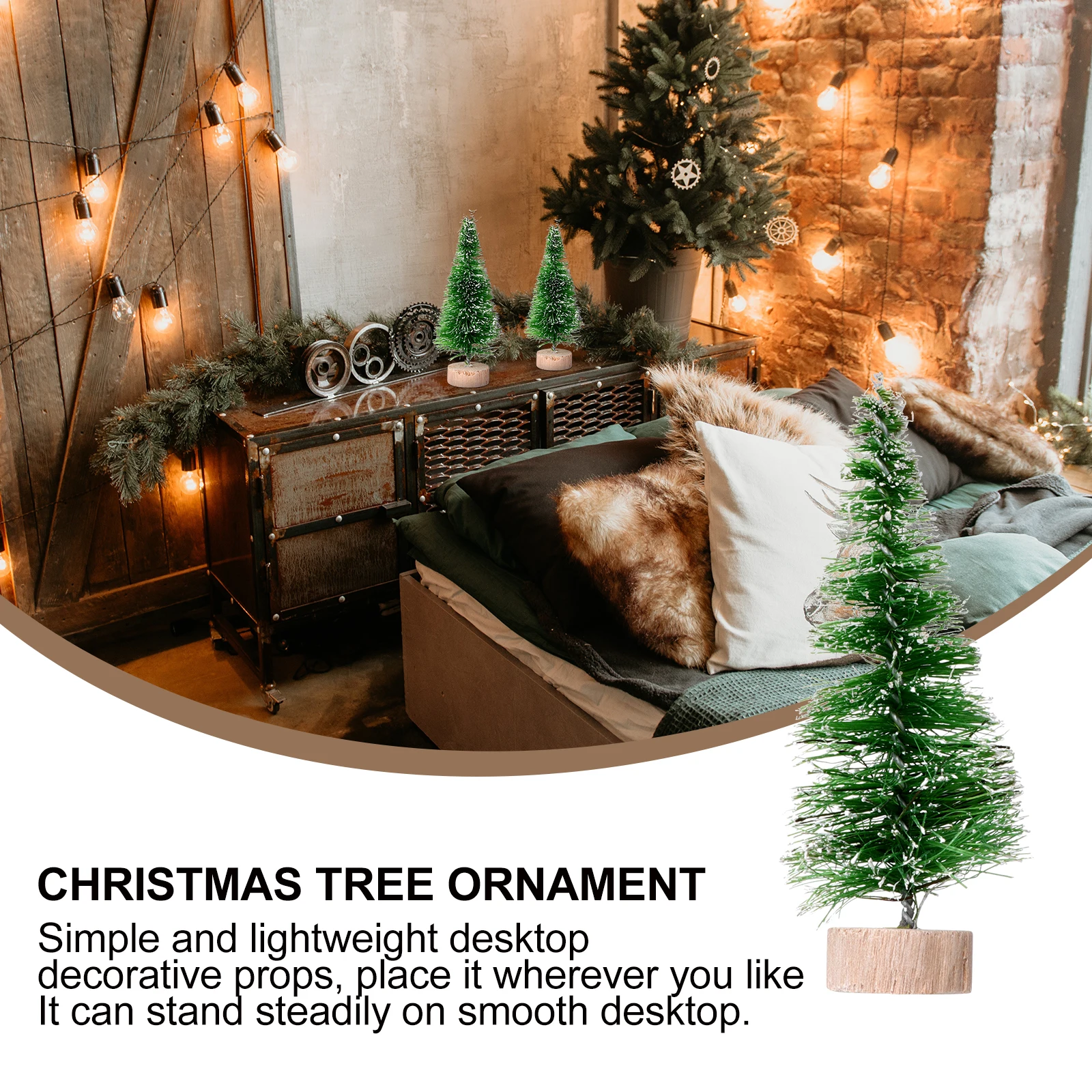 

30 Pcs Small Christmas Tree Decoration Miniature Desk Sisal Silk Christams Decorations Crafts