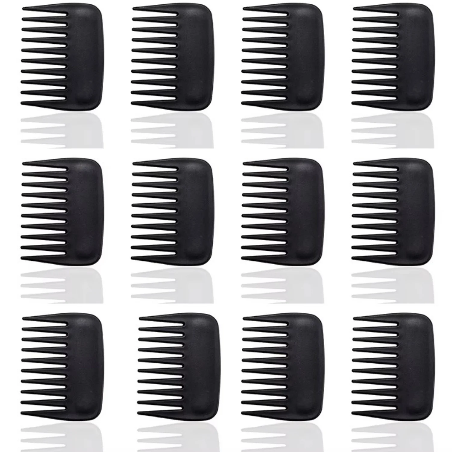 New 12 PCS Pocket Plastic Comb Super Wide Tooth Combs No Static Beard Comb Small Hair Brush Hair Styling Tool