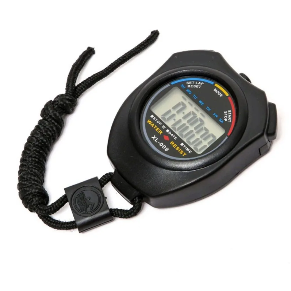 Timer Portable Electronic Stopwatch Lightweight Black Sport Stopwatch Timer LCD Display Professional Timer Sports Movement