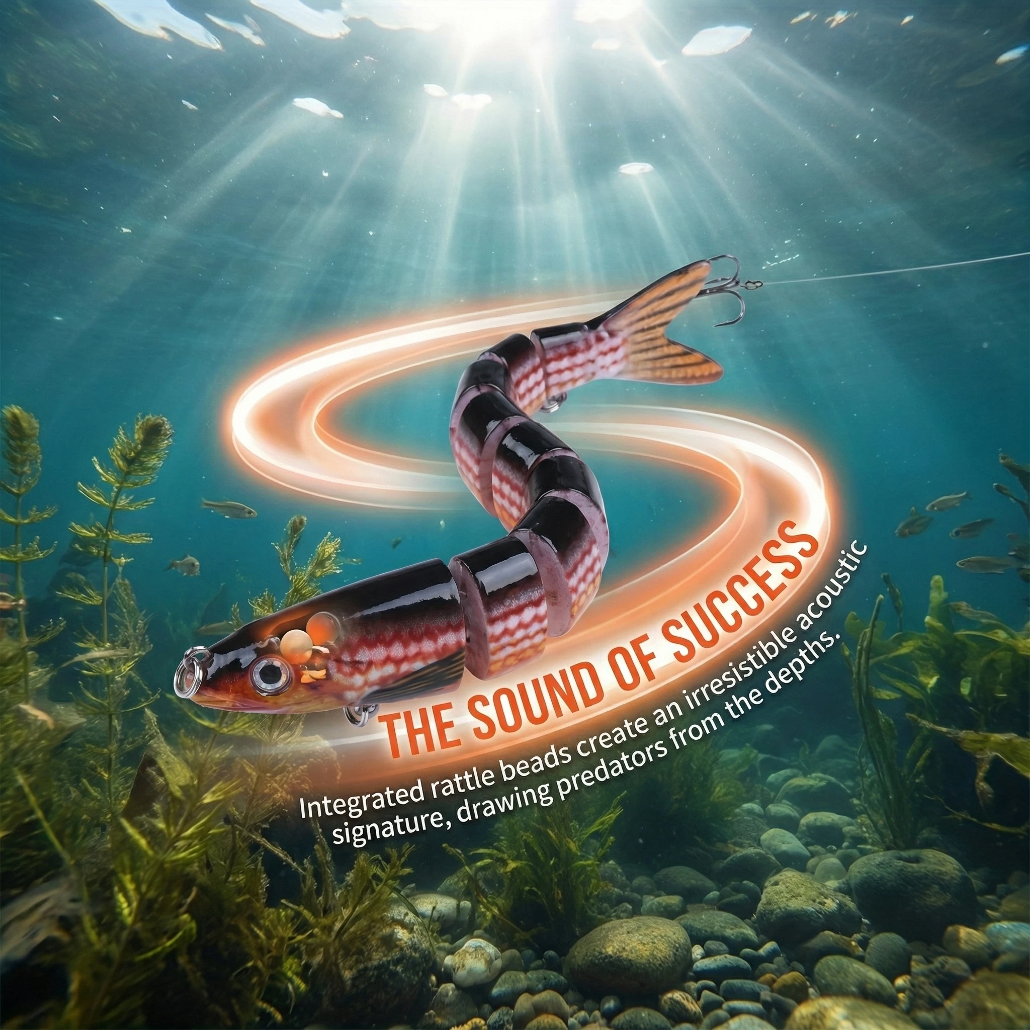 

Goture Multi Jointed Swimbait 8-Segment Lifelike Fishing Lure 12cm 19g Sinking Bait Sharp Hook for Freshwater Saltwater Fishing