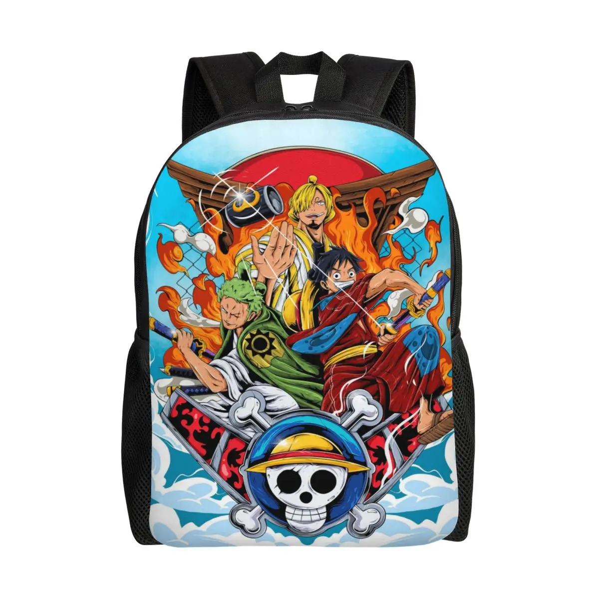 

Пользовательские 3D-печатки аниме One P-Pieces Рюкзаки для мальчиков и девочек Школьные дорожные сумки для женщин и мужчин Сумка для книг подходит для 15-дюймового ноутбука