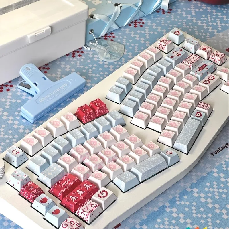 Cute blue pink light  keycaps Original    height