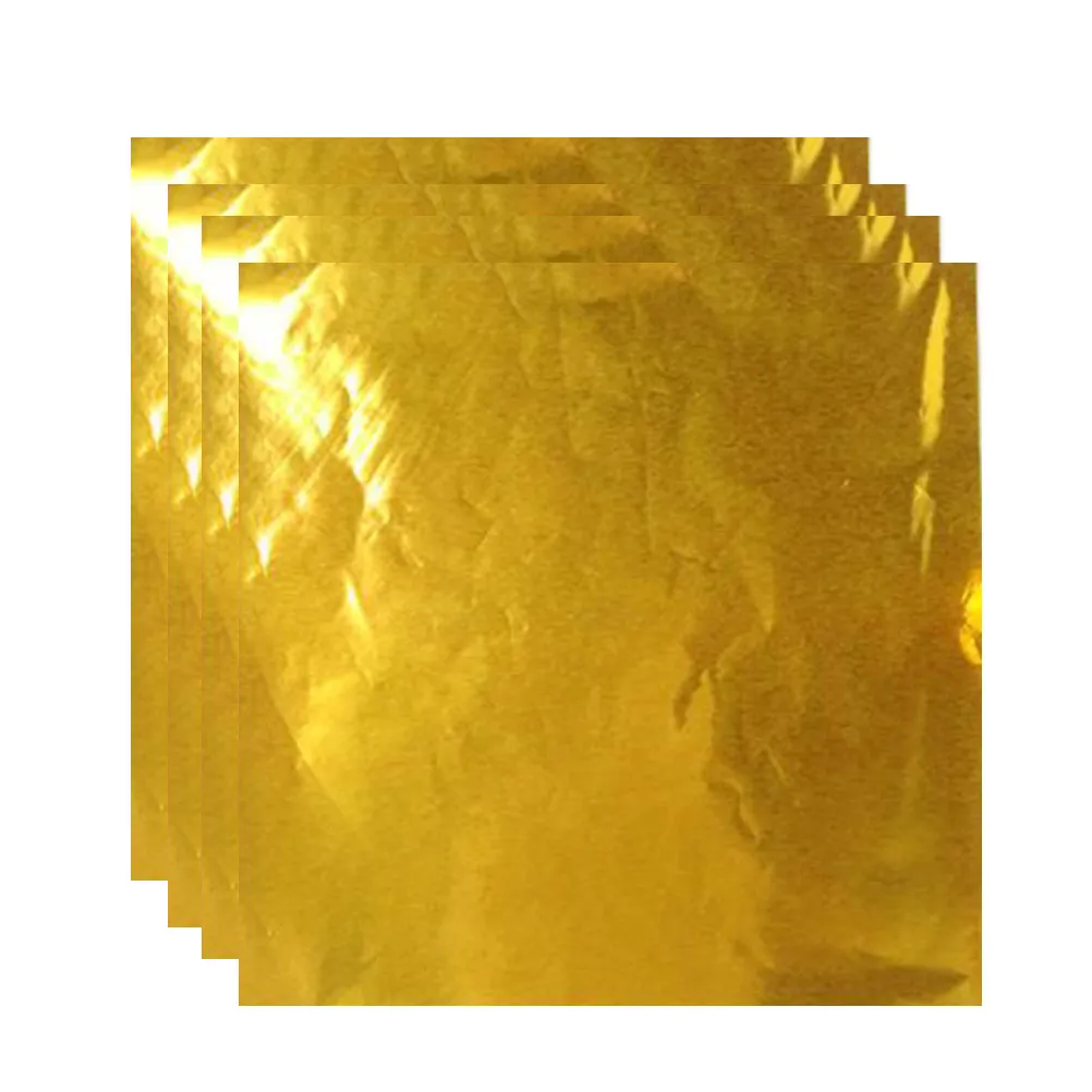 200pcs Foil Candy Wrappers Golden Aluminium Paper Gift Packaging Practical Durability Christmas Wedding Party Favors Baking view 3