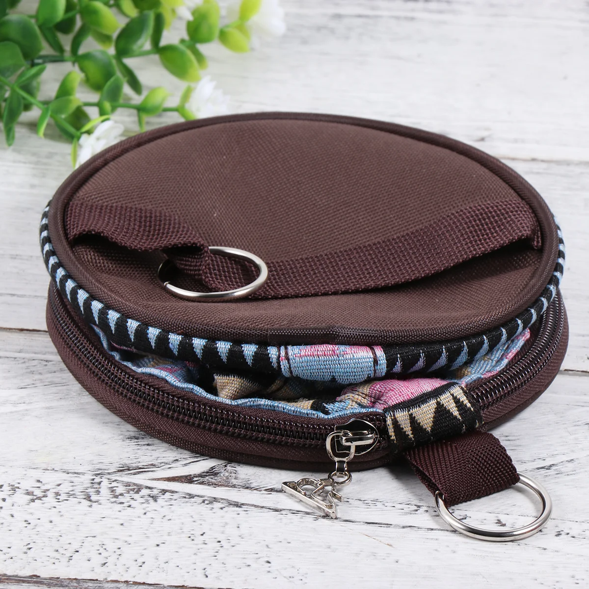 

1pc Folding Ethnic Style Tissue Box Portable Napkin Storage Bag For Outdoor Camping Car Bathroom Kitchen Use Pink Blue