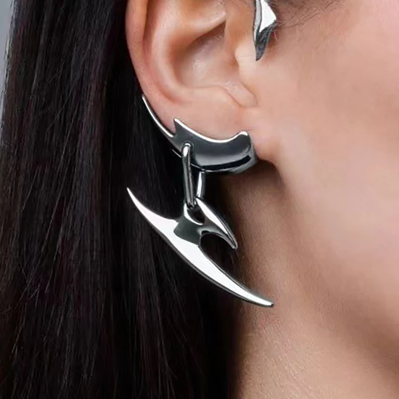 Personalized Men's and Women's Punk Jewelry Ear Clips Without Ear Holes Fashionable Hip-hop Rock Avant-garde Boy Trend Earrings