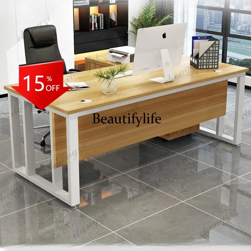 G153 Large Bedroom Luxury Office Desk L Shape Upgrade Wooden Modern Computer Desk Study Storage Nordic Scrivania Da Ufficio Furn