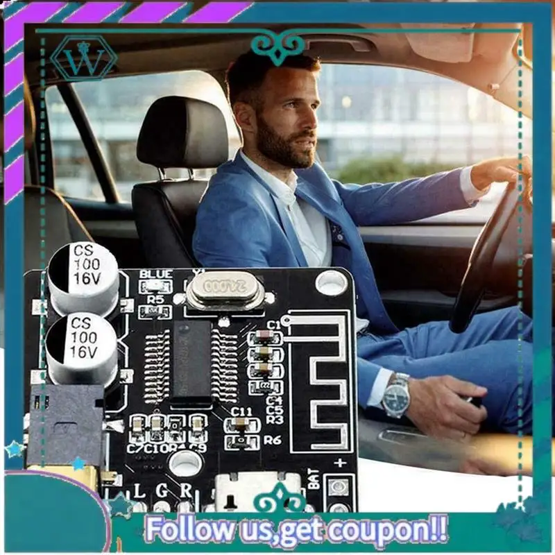 

Модернизированный аудиоприемник BT5.0 MP3 Bluetooth декодер без потерь автомобильный динамик аудио усилитель плата с чехлом + аудиокабель AUX DC3.7-5